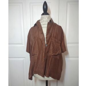 New York Studio 100% Silk Vintage 1990 Y2K Rouleau Loops Chocolate Brown| Large